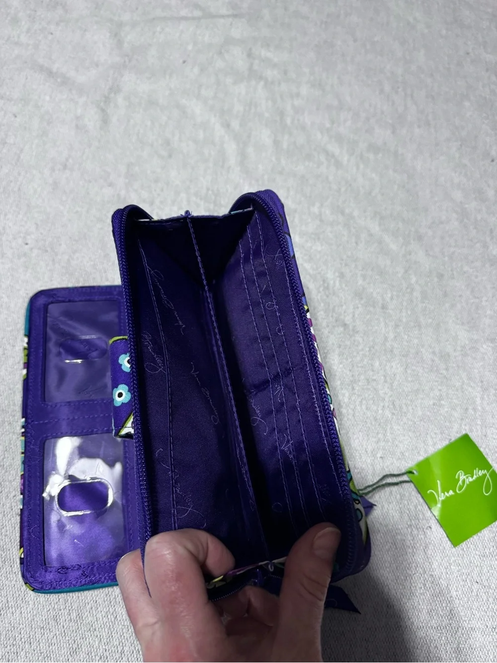 Vera Bradley Purple Teal Floral Paisley Quilted Wallet Phone Case